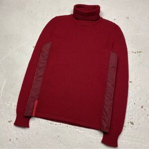 Prada Wool Red Burgundy Turtleneck Sweater - Fall, Winter, Authentic, 100%